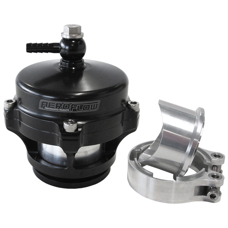 Aeroflow 50mm Blow Off Valve with Weld-on Flange & V-Band - Black Finish.