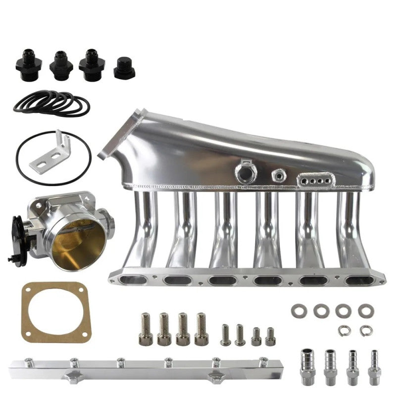 Billet Intake Manifold w/ Fuel Rail+Throttle Body Fits For BMW E36 E46 325i 328i 323i Silver