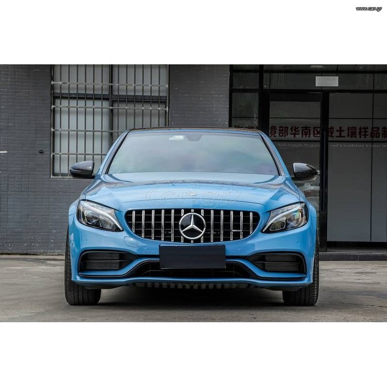 Body Kit Για Mercedes-Benz C-Class W205 14-20 Sedan Amg C63s Facelift Look Με Μάσκα & Μπούκες Black Edition