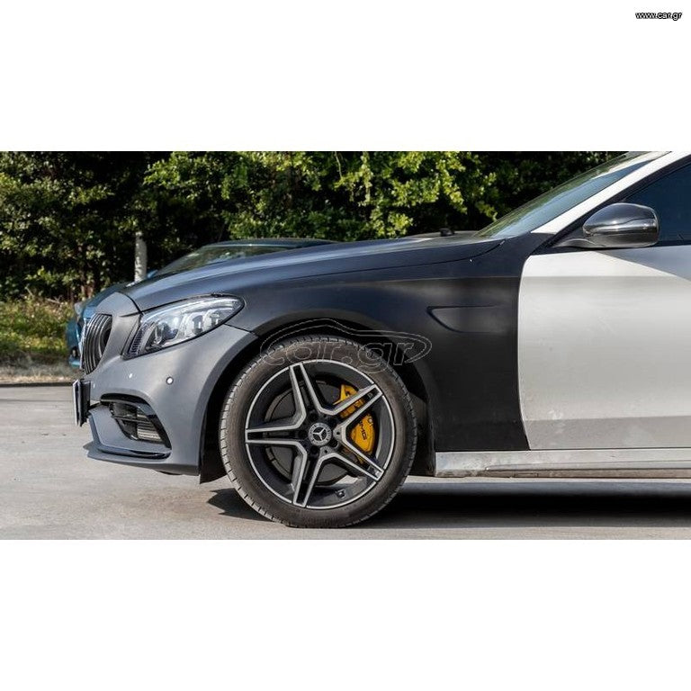 1 / 6 Body Kit Για Mercedes-Benz C-Class W205 14-20 Sedan Amg C63s Facelift Look Με Φτερά, Καπό, Μάσκα & Μπούκες Black Edition