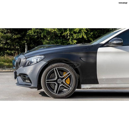 1 / 6 Body Kit Για Mercedes-Benz C-Class W205 14-20 Sedan Amg C63s Facelift Look Με Φτερά, Καπό, Μάσκα & Μπούκες Black Edition