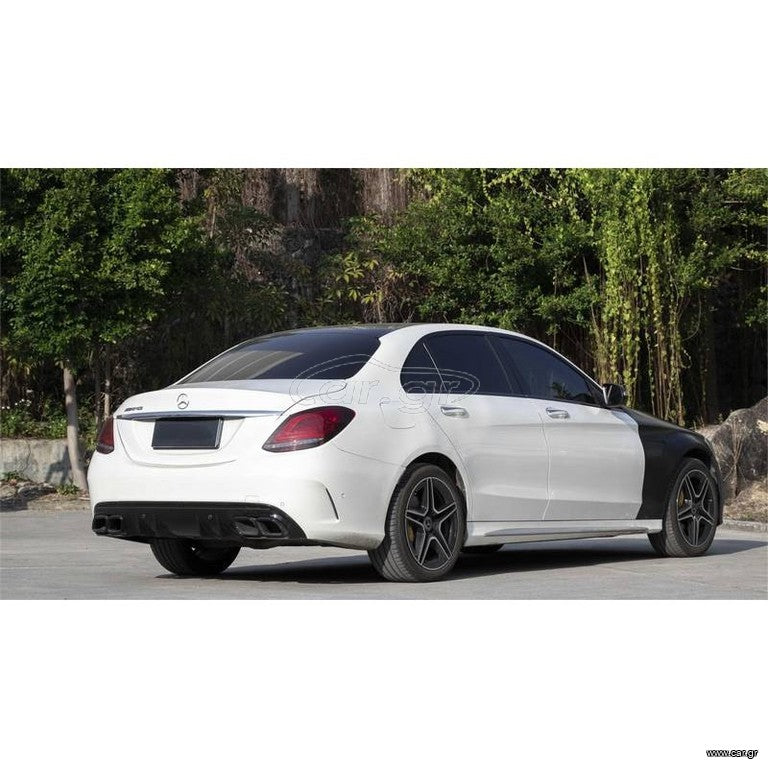1 / 6 Body Kit Για Mercedes-Benz C-Class W205 14-20 Sedan Amg C63s Facelift Look Με Φτερά, Καπό, Μάσκα & Μπούκες Black Edition