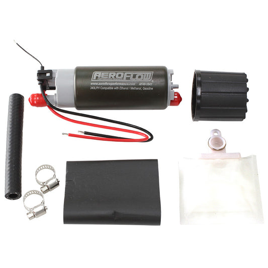 E85 340 LPH Hi-Flow In-Tank Pump - 89.8 GPH (340 LPH) @ 43.5 Psi, Screen Inlet, 3/8" Barb Outlet