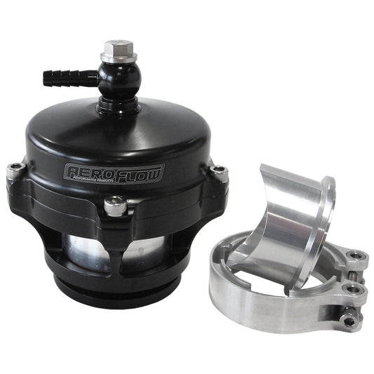 Aeroflow 50mm Blow Off Valve with Weld-on Flange & V-Band - Black Finish.
