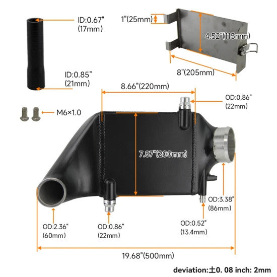 Alpha Intercooler Fits For Mercedes Benz M133 A45 AMG (W176)13-18 ;CLA45 AMG (C117)14-18 ;GLA45 AMG (X156)14-19